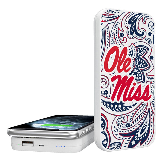 Mississippi Ole Miss Rebels Paisley 5000mAh Portable Wireless Charger-0