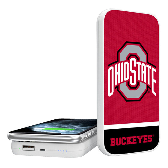 Ohio State Buckeyes Solid Wordmark 5000mAh Portable Wireless Charger-0