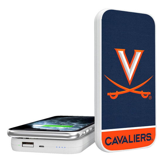 Virginia Cavaliers Solid Wordmark 5000mAh Portable Wireless Charger-0