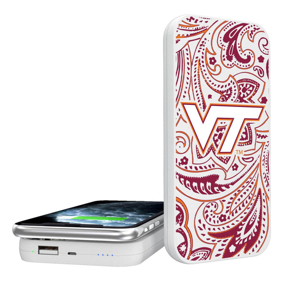 Virginia Tech Hokies Paisley 5000mAh Portable Wireless Charger-0