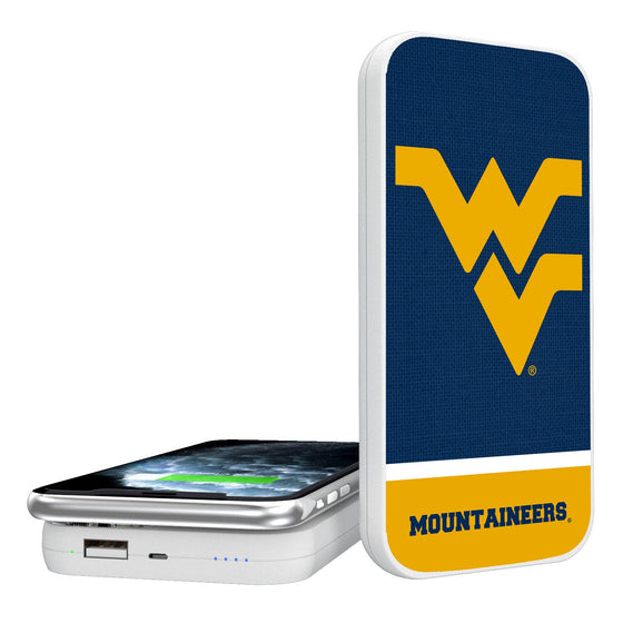 West Virginia Mountaineers Solid Wordmark 5000mAh Portable Wireless Charger-0