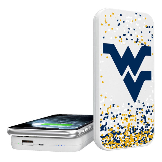 West Virginia Mountaineers Confetti 5000mAh Portable Wireless Charger-0