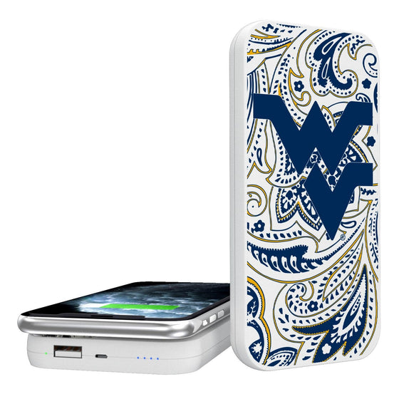 West Virginia Mountaineers Paisley 5000mAh Portable Wireless Charger-0