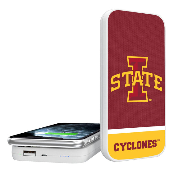 Iowa State Cyclones Solid Wordmark 5000mAh Portable Wireless Charger-0