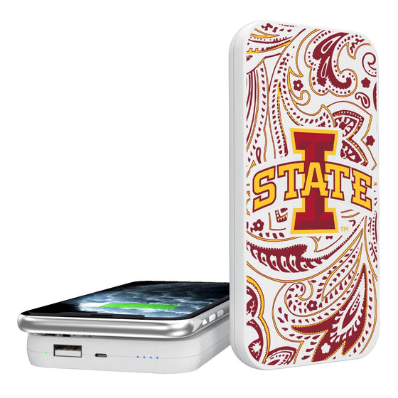 Iowa State Cyclones Paisley 5000mAh Portable Wireless Charger-0