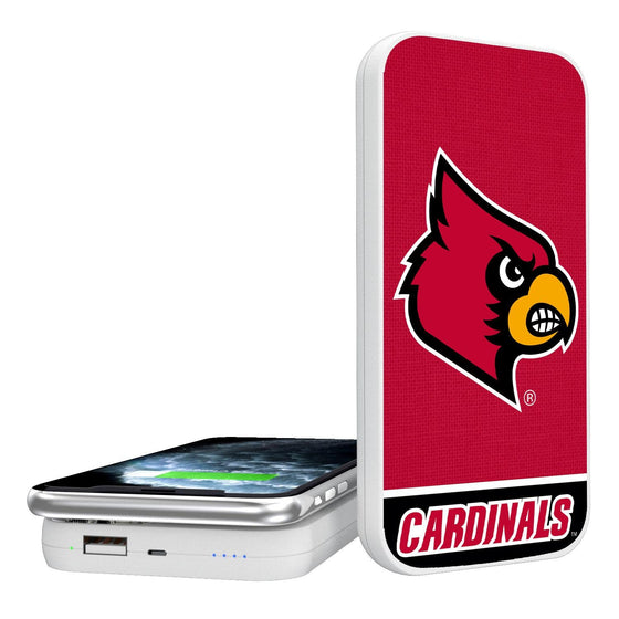 Louisville Cardinals Solid Wordmark 5000mAh Portable Wireless Charger-0