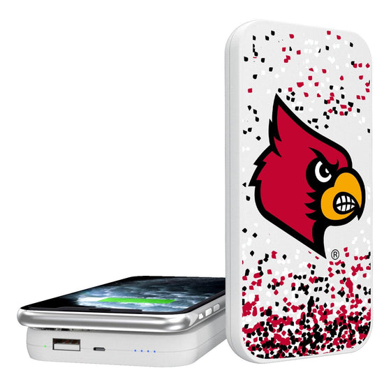 Louisville Cardinals Confetti 5000mAh Portable Wireless Charger-0