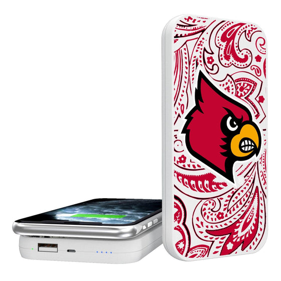 Louisville Cardinals Paisley 5000mAh Portable Wireless Charger-0