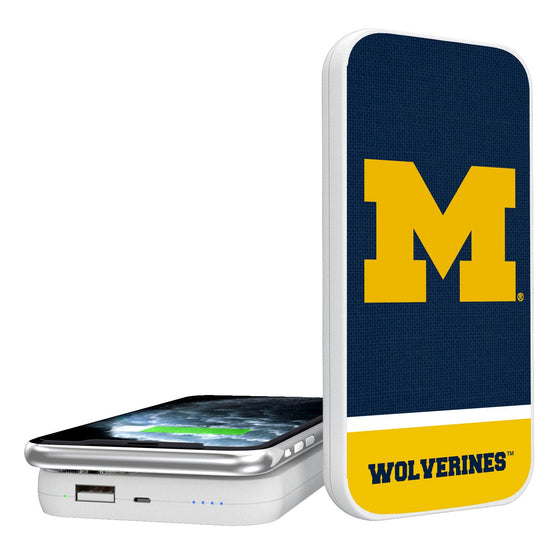 Michigan Wolverines Solid Wordmark 5000mAh Portable Wireless Charger-0