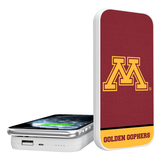 Minnesota Golden Gophers Solid Wordmark 5000mAh Portable Wireless Charger-0