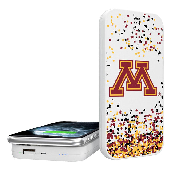 Minnesota Golden Gophers Confetti 5000mAh Portable Wireless Charger-0