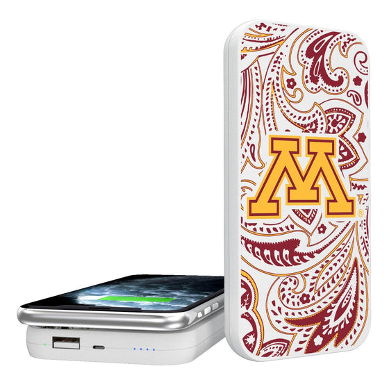 Minnesota Golden Gophers Paisley 5000mAh Portable Wireless Charger-0