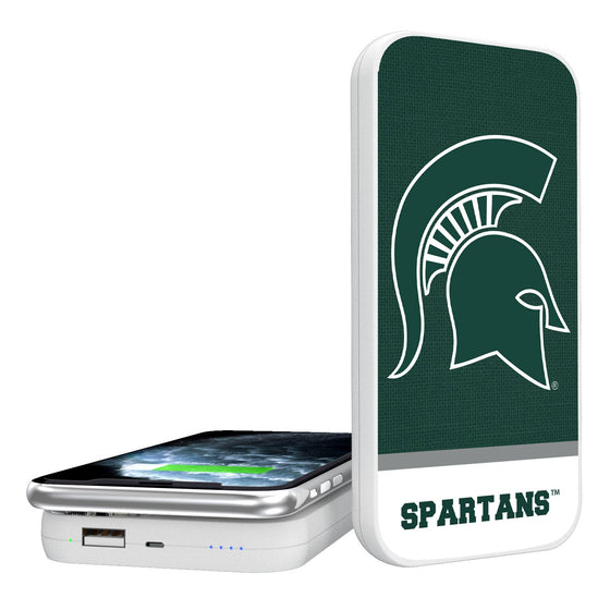 Michigan State Spartans Solid Wordmark 5000mAh Portable Wireless Charger-0