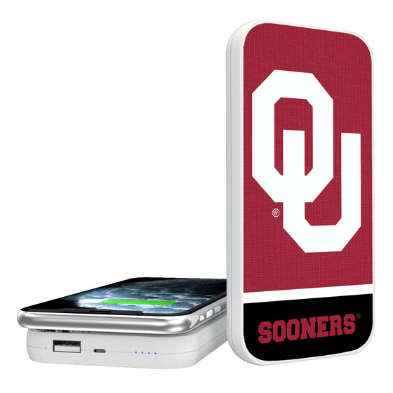 Oklahoma Sooners Solid Wordmark 5000mAh Portable Wireless Charger-0