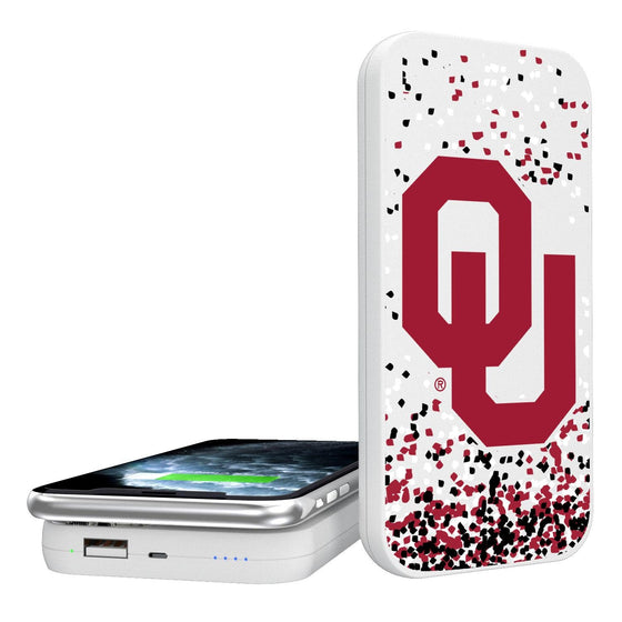 Oklahoma Sooners Confetti 5000mAh Portable Wireless Charger-0