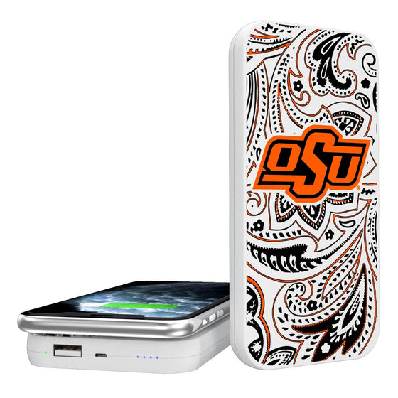 Oklahoma State Cowboys Paisley 5000mAh Portable Wireless Charger-0