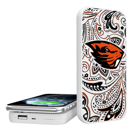 Oregon State Beavers Paisley 5000mAh Portable Wireless Charger-0