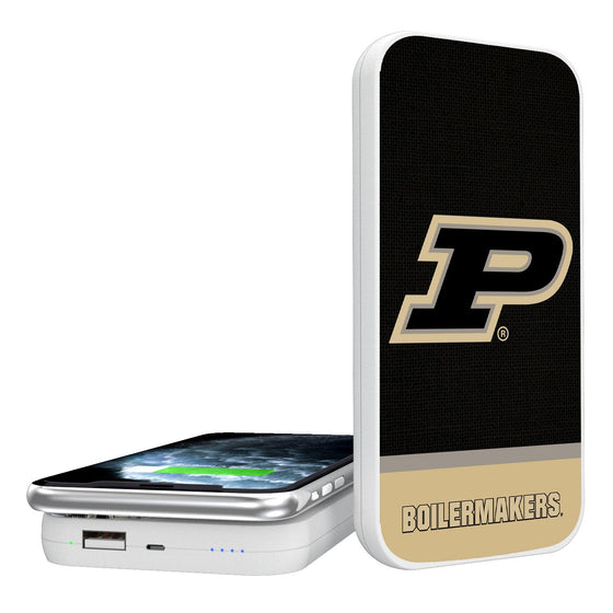 Purdue Boilermakers Solid Wordmark 5000mAh Portable Wireless Charger-0