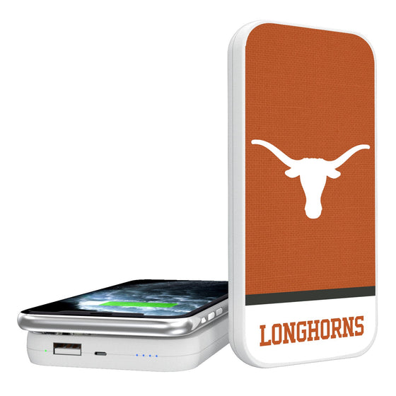 Texas Longhorns Solid Wordmark 5000mAh Portable Wireless Charger-0