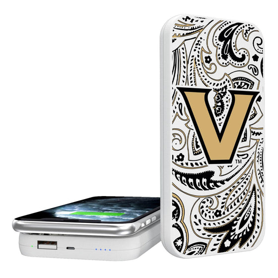 Vanderbilt Commodores Paisley 5000mAh Portable Wireless Charger-0