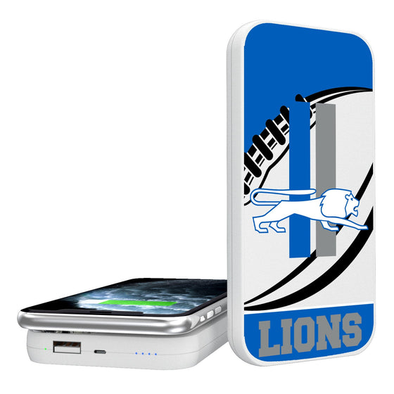 Detroit Lions Retro Passtime 5000mAh Portable Wireless Charger - 757 Sports Collectibles