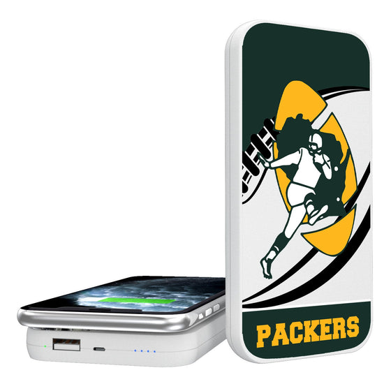 Green Bay Packers Historic Collection Passtime 5000mAh Portable Wireless Charger - 757 Sports Collectibles