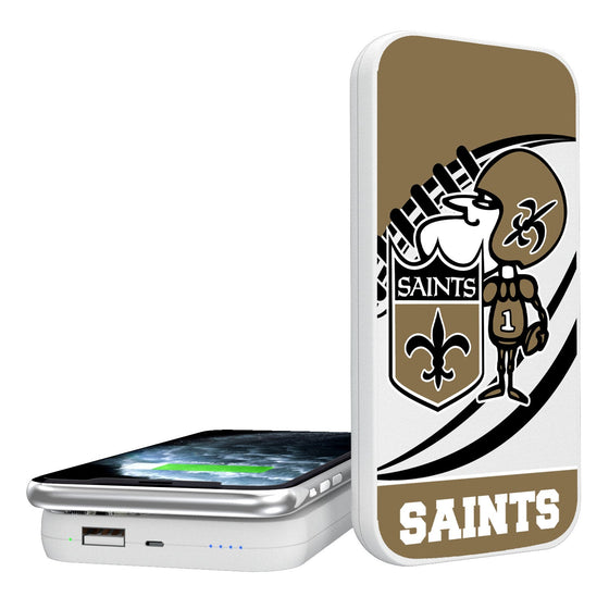 New Orleans Saints Passtime 5000mAh Portable Wireless Charger - 757 Sports Collectibles