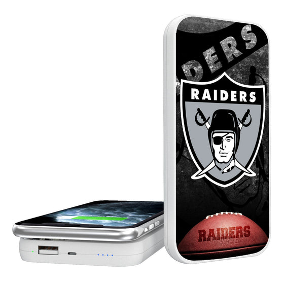 Oakland Raiders 1963 Historic Collection Legendary 5000mAh Portable Wireless Charger - 757 Sports Collectibles