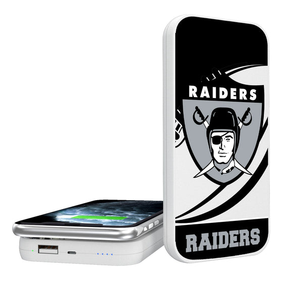 Oakland Raiders 1963 Historic Collection Passtime 5000mAh Portable Wireless Charger - 757 Sports Collectibles