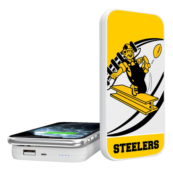 Pittsburgh Steelers 1961 Historic Collection Passtime 5000mAh Portable Wireless Charger - 757 Sports Collectibles