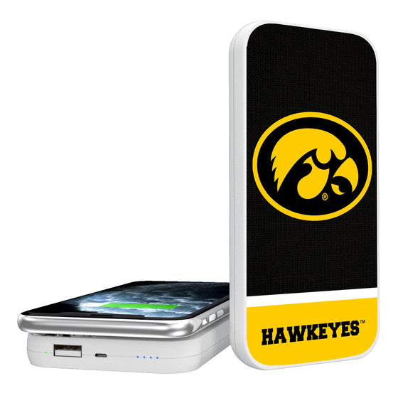 Iowa Hawkeyes Solid Wordmark 5000mAh Portable Wireless Charger-0
