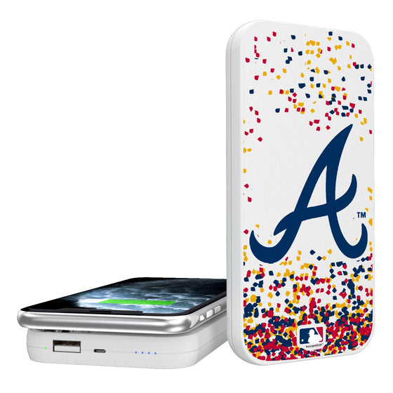 Atlanta Braves Confetti 5000mAh Portable Wireless Charger - 757 Sports Collectibles