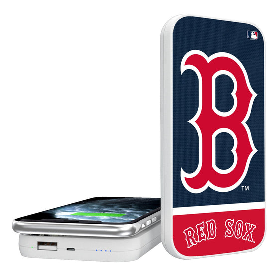 Boston Red Sox Solid Wordmark 5000mAh Portable Wireless Charger - 757 Sports Collectibles