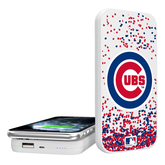 Chicago Cubs Confetti 5000mAh Portable Wireless Charger - 757 Sports Collectibles