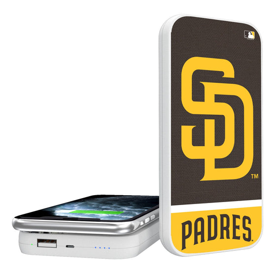 San Diego Padres Solid Wordmark 5000mAh Portable Wireless Charger - 757 Sports Collectibles