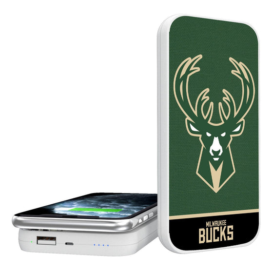 Milwaukee Bucks Solid Wordmark 5000mAh Portable Wireless Charger-0