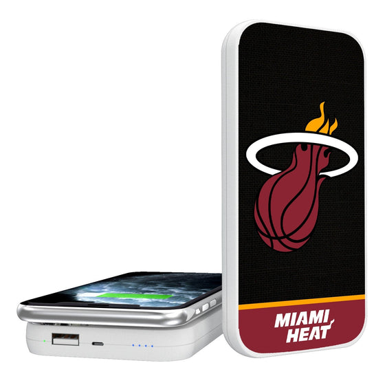 Miami Heat Solid Wordmark 5000mAh Portable Wireless Charger-0