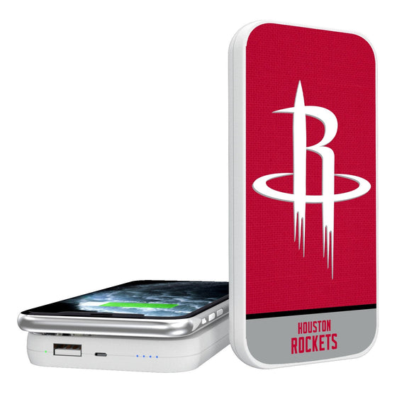 Houston Rockets Solid Wordmark 5000mAh Portable Wireless Charger-0