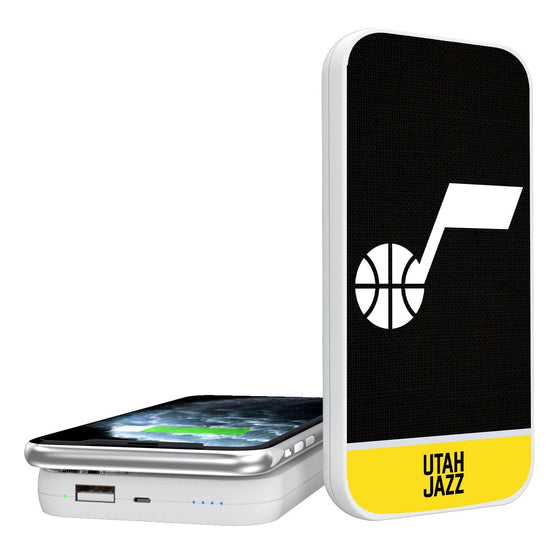 Utah Jazz Solid Wordmark 5000mAh Portable Wireless Charger-0