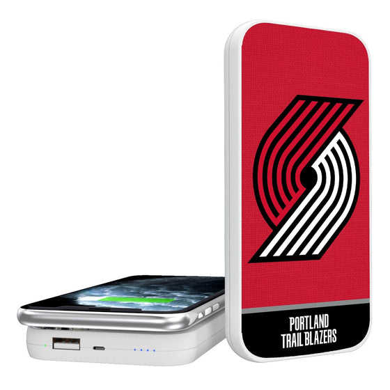 Portland Trail Blazers Solid Wordmark 5000mAh Portable Wireless Charger-0