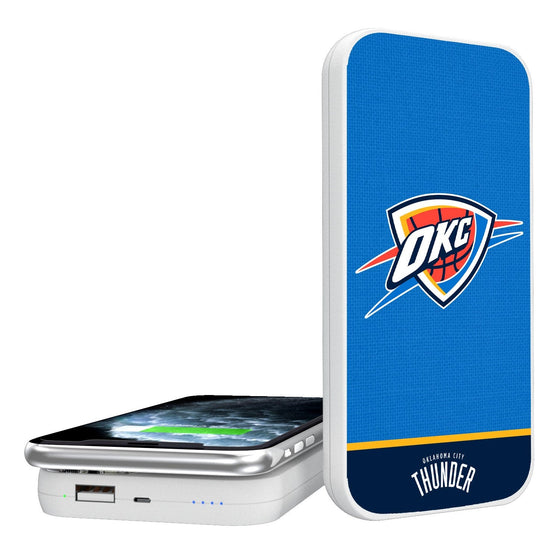 Oklahoma City Thunder Solid Wordmark 5000mAh Portable Wireless Charger-0