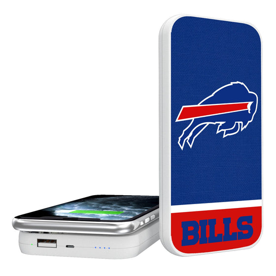 Buffalo Bills Solid Wordmark 5000mAh Portable Wireless Charger - 757 Sports Collectibles