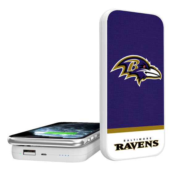 Baltimore Ravens Solid Wordmark 5000mAh Portable Wireless Charger - 757 Sports Collectibles