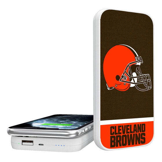 Cleveland Browns Solid Wordmark 5000mAh Portable Wireless Charger - 757 Sports Collectibles