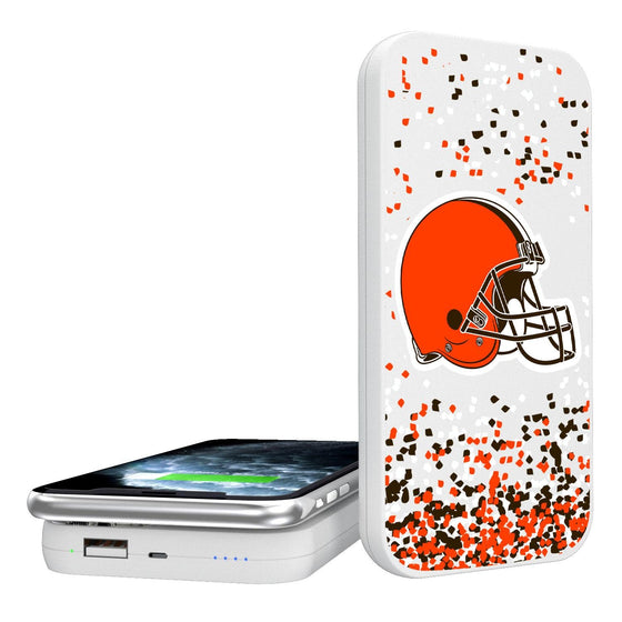 Cleveland Browns Confetti 5000mAh Portable Wireless Charger-0