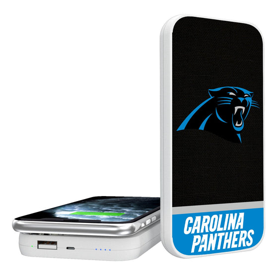 Carolina Panthers Solid Wordmark 5000mAh Portable Wireless Charger - 757 Sports Collectibles