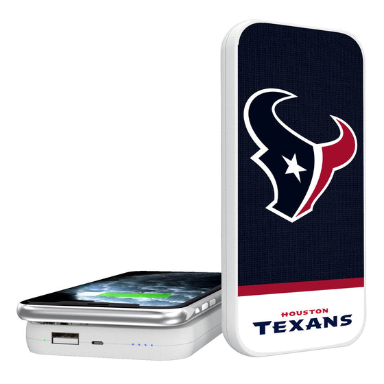 Houston Texans Solid Wordmark 5000mAh Portable Wireless Charger - 757 Sports Collectibles