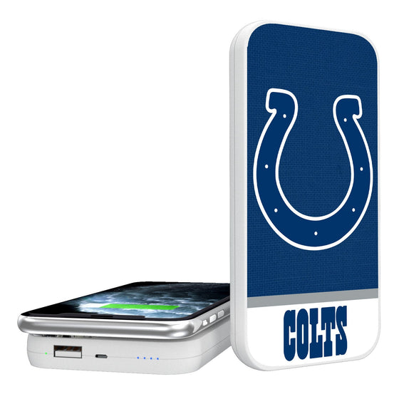 Indianapolis Colts Solid Wordmark 5000mAh Portable Wireless Charger - 757 Sports Collectibles
