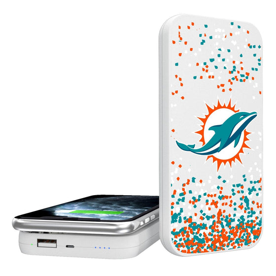 Miami Dolphins Confetti 5000mAh Portable Wireless Charger-0