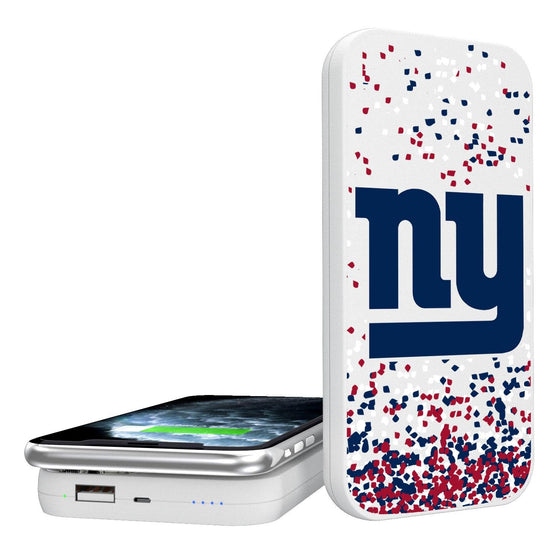 New York Giants Confetti 5000mAh Portable Wireless Charger-0